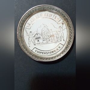 Baseball Hall Of Fame Cooperstown New York Silver Souvenir Coaster